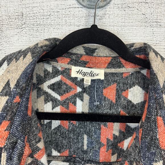 Haptics Plus Size Aztec Western Boho Fall Shacket Size 3X - Picture 4 of 8